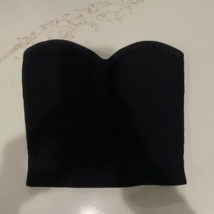 Aritzia Babaton Sculpt Knit Sweetheart Top in black